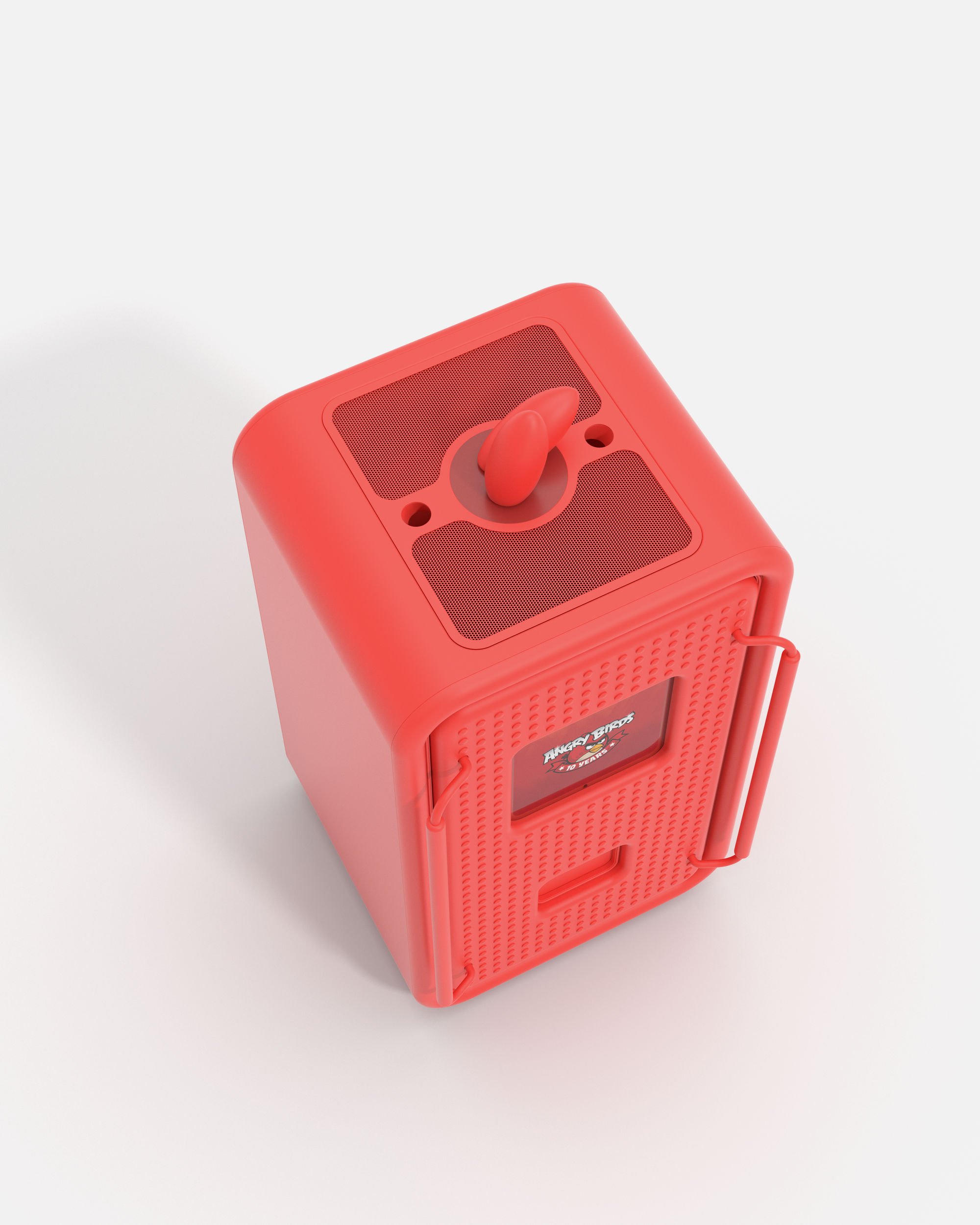 Angry Birds venting machine — top detail render showing tail feather crown