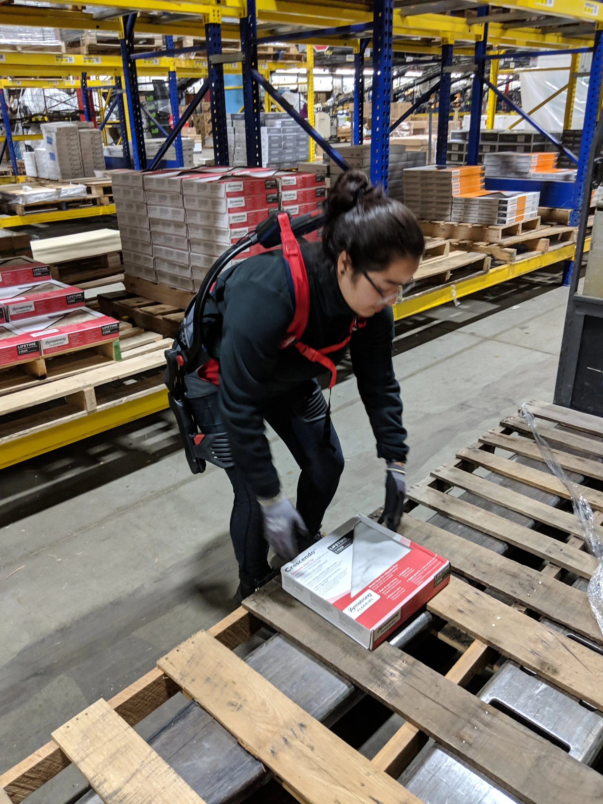 ExoSuit assembly progress — soft goods integration