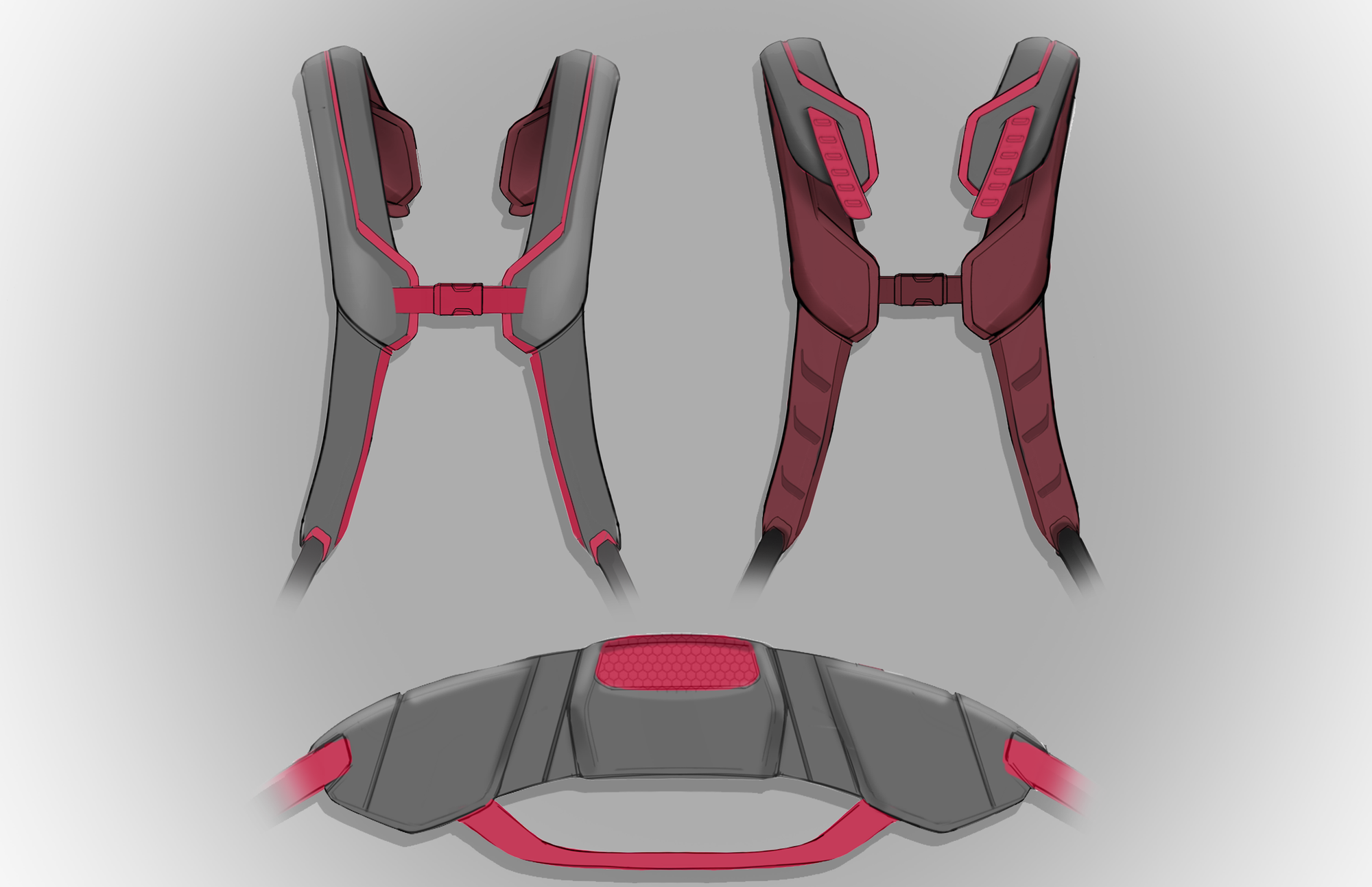 ExoSuit textile study 01 — soft goods material set