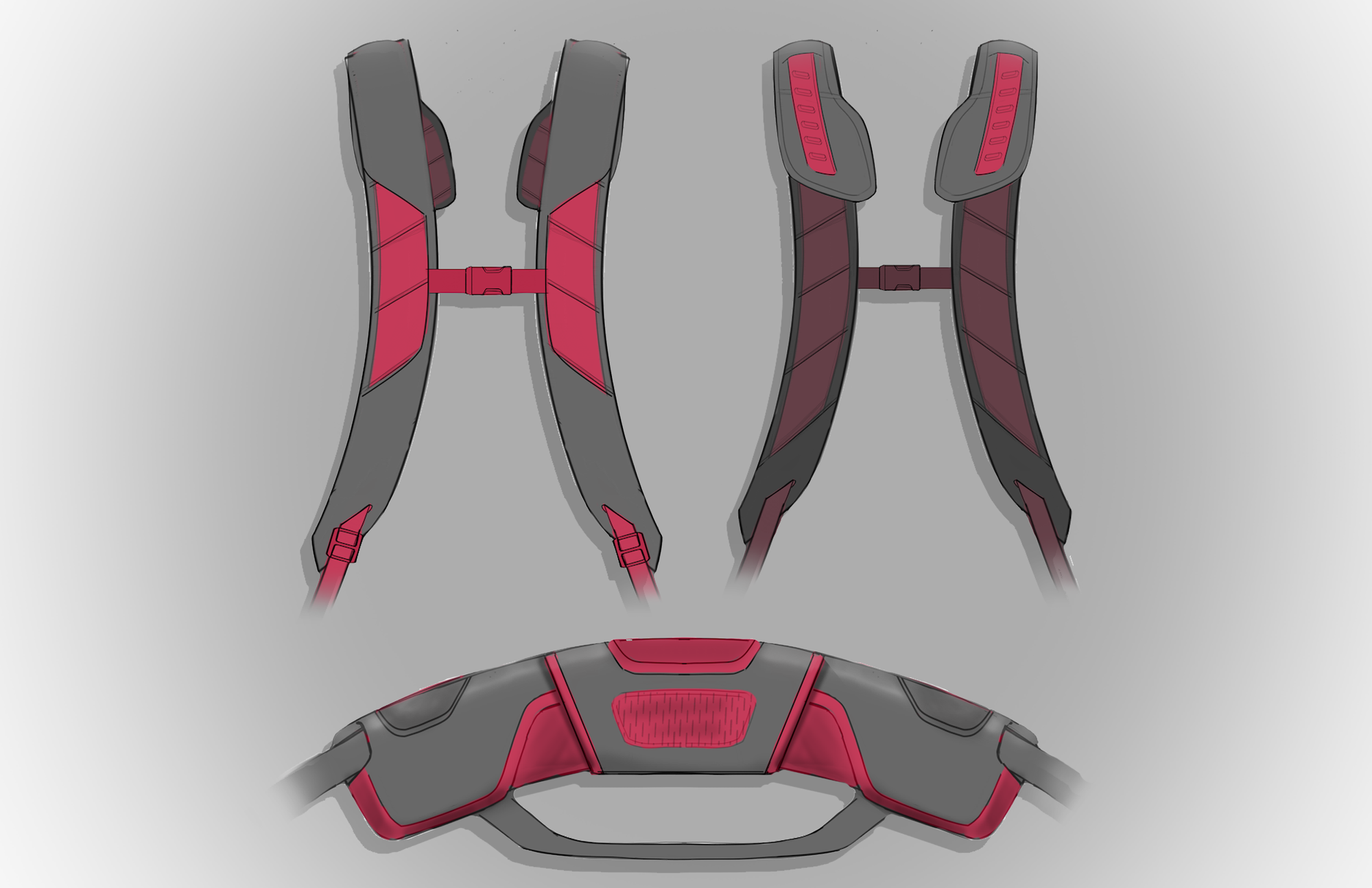 ExoSuit textile study 02 — soft goods material set