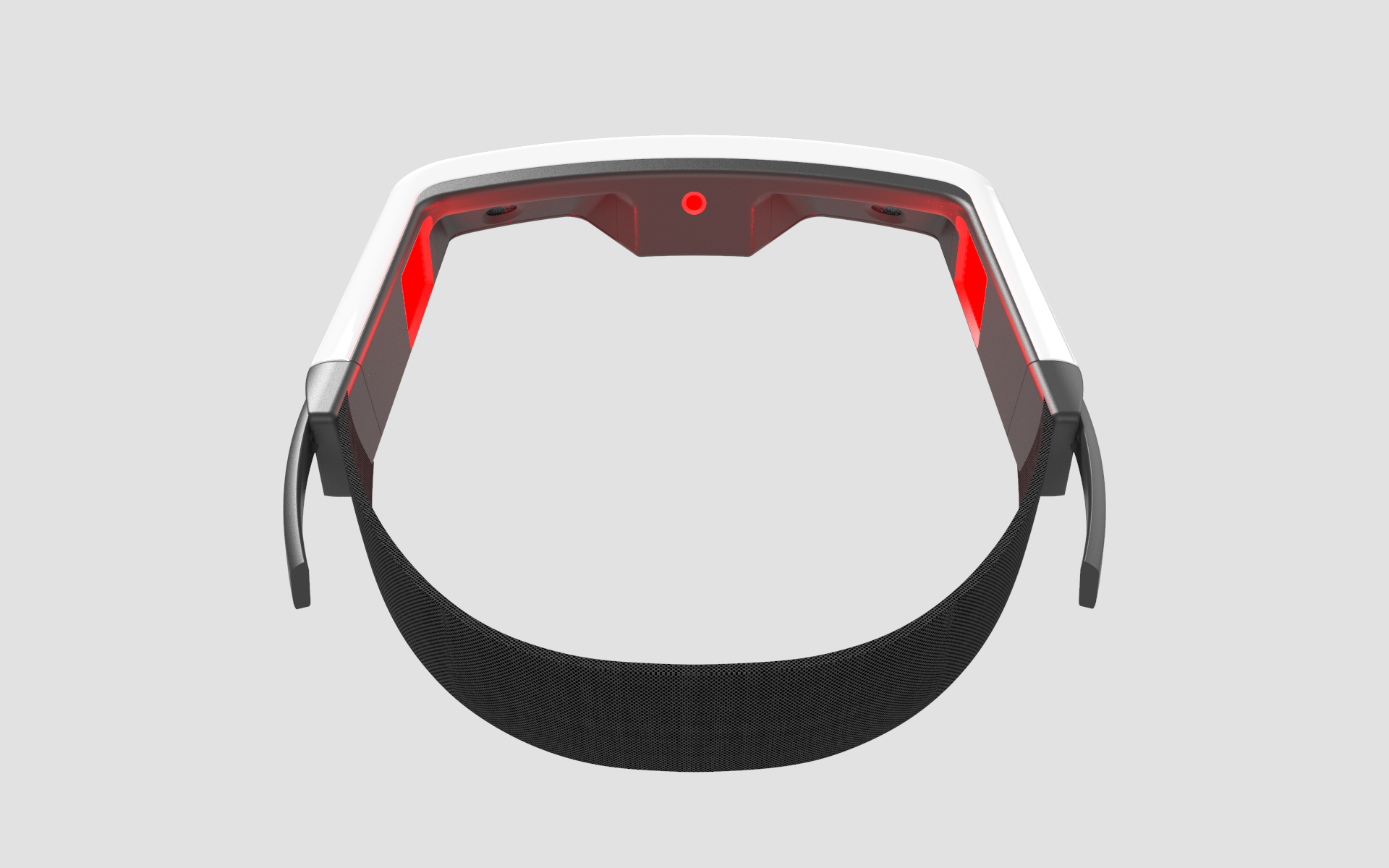 TREV neuro headset rendered concept V1 — rear housing