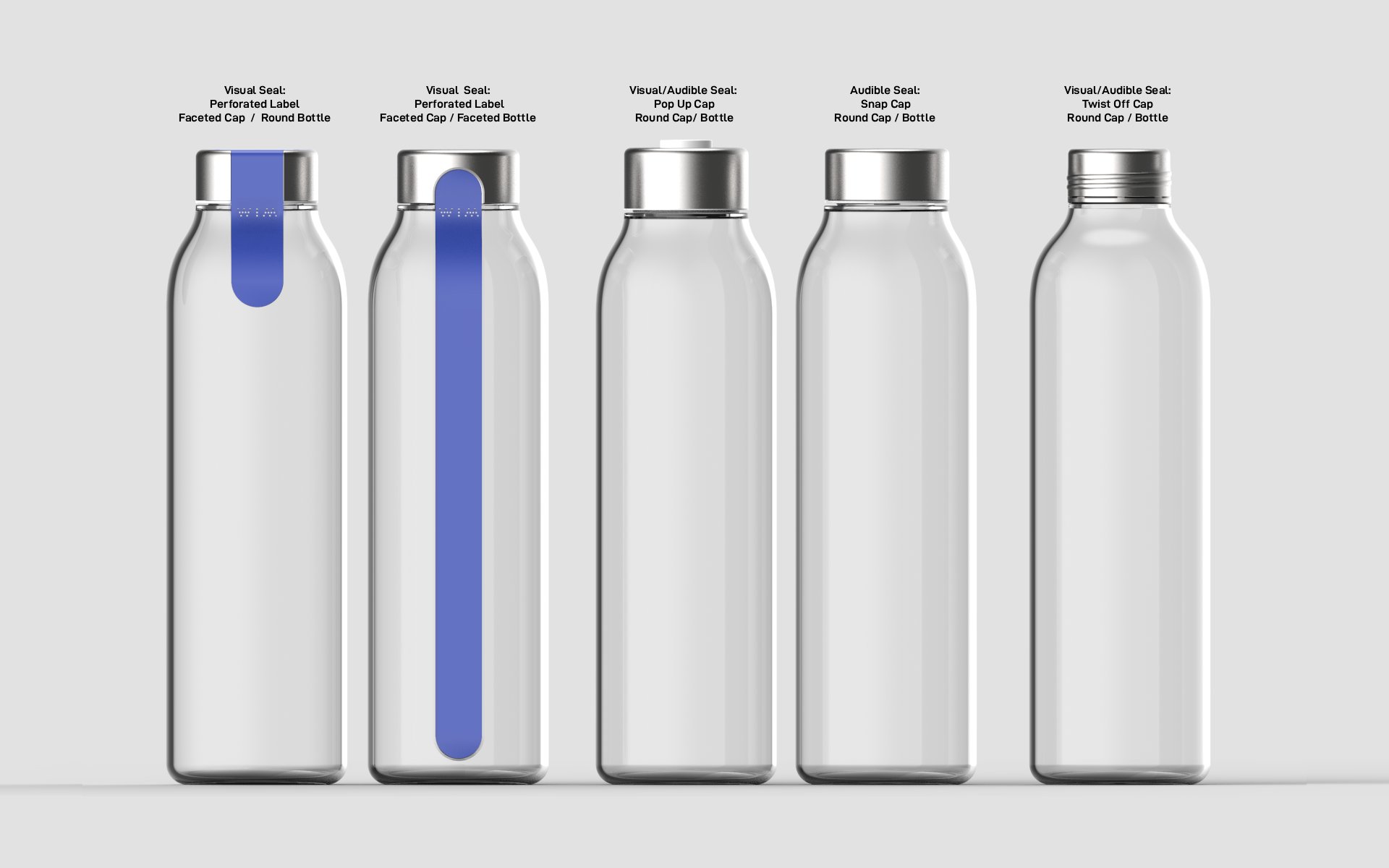 WIM Water bottle orthographic product render — industrial design