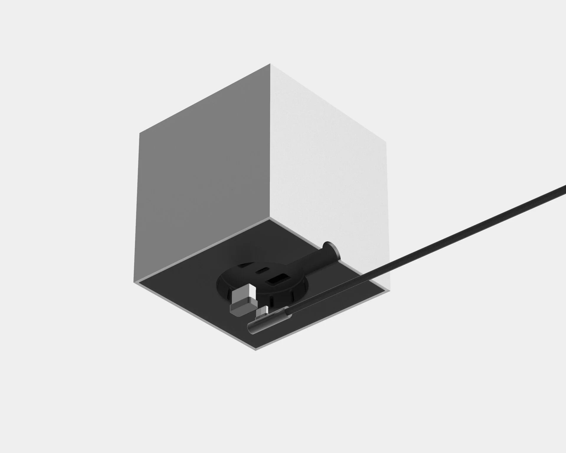 Wireline LED matrix cube — base render